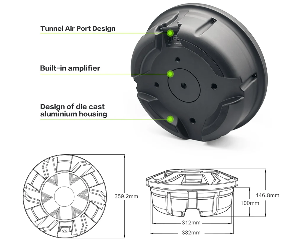 10 Inch Active Spare Tire Subwoofer