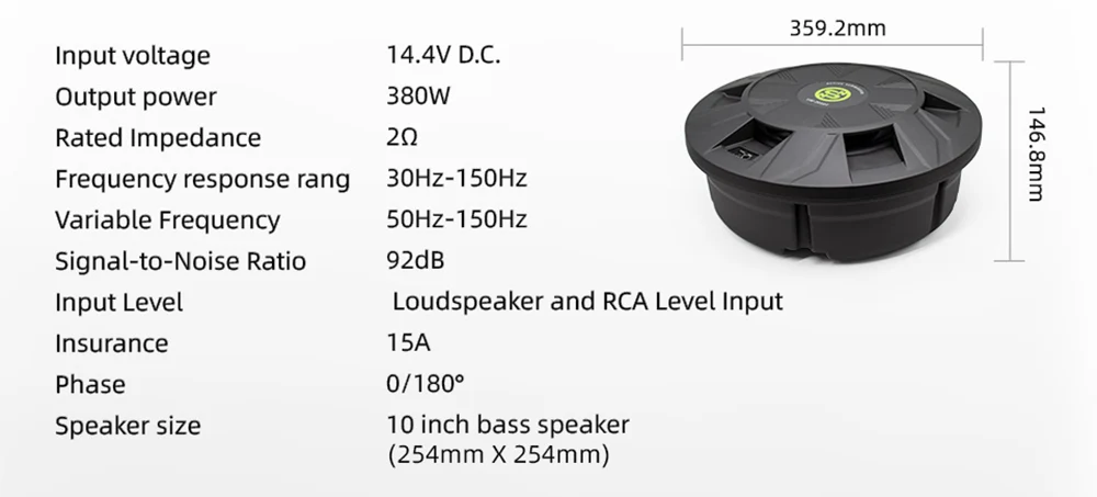10 Inch Active Spare Tire Subwoofer